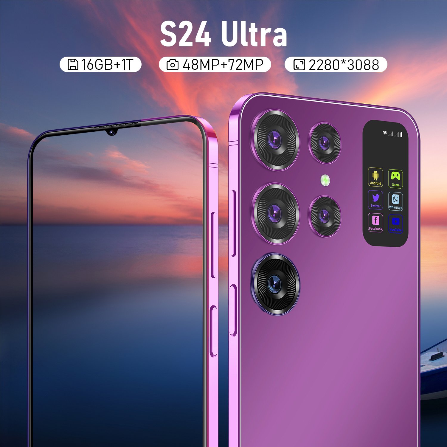 S24 Ultra Face Recognition Mobile 3G&4G Smartphone With High Quality
